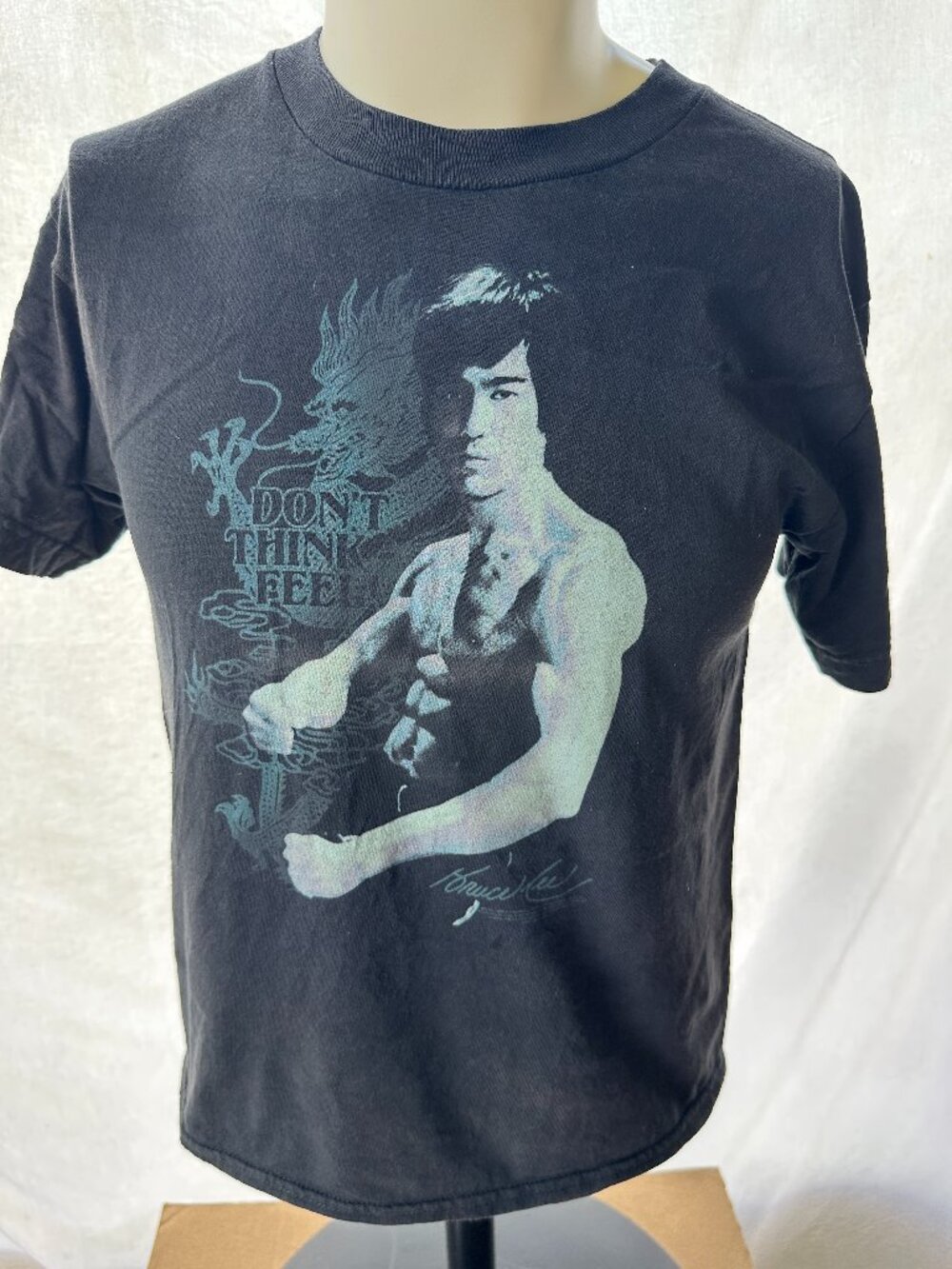 Bruce Lee Don't Think Feel Kid's Black T Shirt Size Large Alstyle